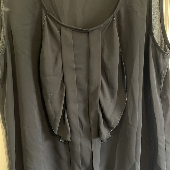 Smart Set size large black ruffle front sheer tank top - Picture 2 of 2
